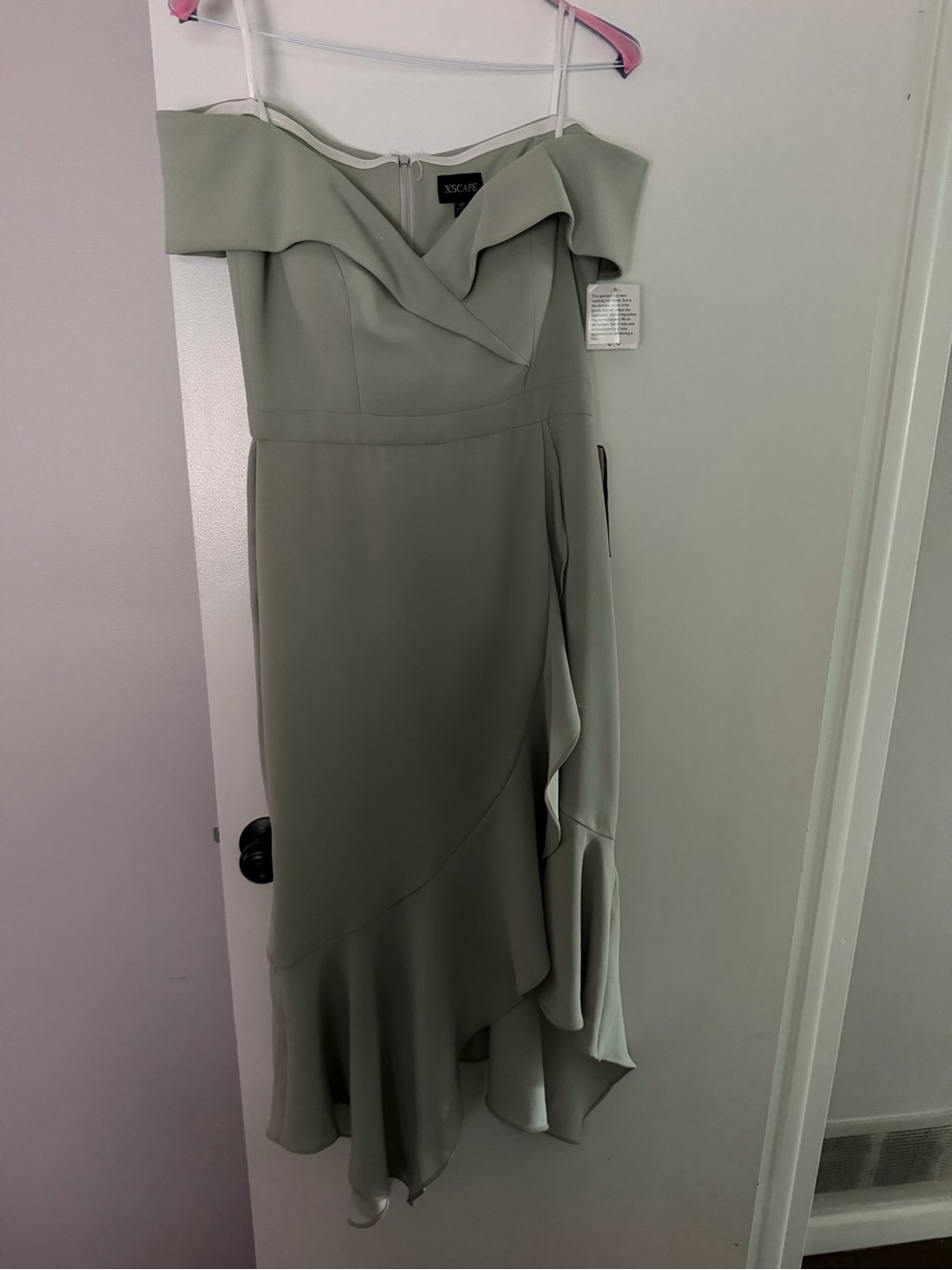Macy's Sage One-Shoulder Ruffle Midi Dress